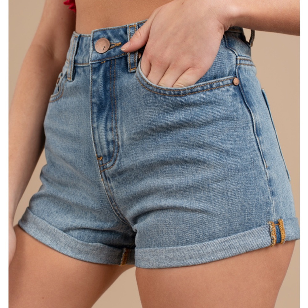 Tobi High Rise Denim Shorts